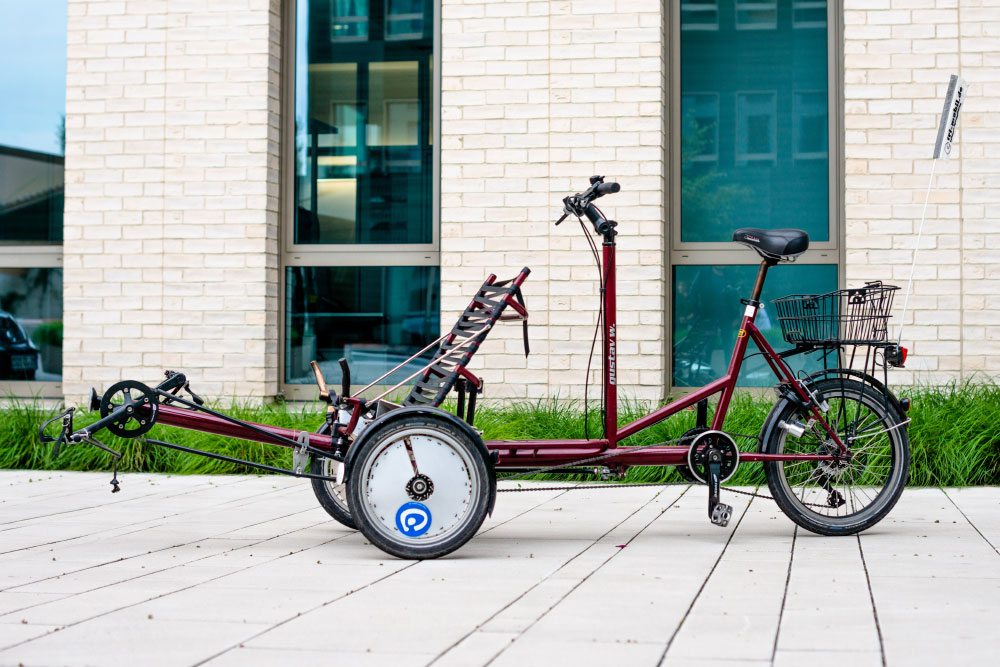 Liegerad -Tandem-Mietrad der Radstation MS